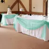 Vert menthe 1000CMx135CM Organza Swag Tissu Mariage pour la décoration de fête d'événement Décoration Table Jupe Jupe Y201006