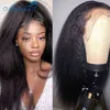 Kinky Straight Wig Moxika Lace Closure 13x4 Front Human Hair Transparent 220608