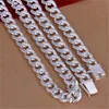 Chains Men's Necklace Silver 10MM 22/24inch Link Chain Bracelet Fashion Jewelry For Male Sporty Engagement Gift Luxury High QualityChain