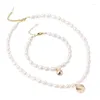Collares pendientes 2022 moda para mujer Retro perla con cuentas collar de bola de Metal Corea cuello clásico pulseras de joyería