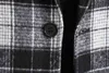 Mélanges de laine pour hommes LUCLESAM manteau de finition mi-long à simple boutonnage en mélange de carreaux T220810