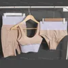 Buchstaben-Gurtband-BH-Set für Damen, bequeme Sportunterwäsche, hohe Taille, kurze Boxershorts für Damen286K