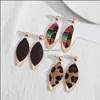 Charme Ovale Feuille Cadre Inspiré Épissage Léopard Pu Cuir Charmes Boucles D'oreilles Géométrique Femmes Bijoux Drop Delivery 202 Carshop2006 Dhyge