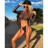 Kadın Mayo Kadın Mesh File Kırpma Üst Tee Gömlek Plaj Bikini Cover UpWomen's See Through