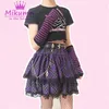 Harajuku japonês meninas roxas xadrez plissado saias gótico punk doce ita bolo mini saia vestido de baile mulheres kawaii curto saias 220401