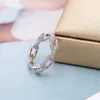 Hop Hip Vintage joyería de moda 925 anillo cruzado de plata pavé blanco zafiro CZ diamante mujeres anillos de dedo de boda