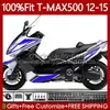 حقن القالب معرضات ياماها TMAX-500 MAX-500 TMAX500 12 13 14 15 Body Blue White 113NO.40 T MAX500 TMAX MAX 500 2013 2013 2014 T-MAX500 12-15 OEM Bodywork