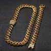 HOT 15mm Hip Hop Iced Out Bling Zircon Miami Cuba Chain Chain Charcles for Men's Fashion Jewelry 1 Conjunto