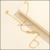 Catena a maglie Color oro placcato Infinity Charms Anello per dito Bracciale a maglie per le donne Regali Amici Gioielli Goccia all'ingrosso Deliv Yydhhome Dhne8