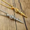 Pendentif Colliers Modyle Phurba Dagger Dorje Vajra Charm Hommes Collier Bouddhiste Énergie Argent Couleur Or CollierPendentif