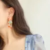 Lampadario pendente fatto a mano Boho Perline di resina colorate Orecchini con nappe a fiori per le donne Dichiarazione di personalità Nuovi pendientes