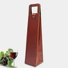 PU Leather Wine Or Champagne Gift Wrap Travel Bag Single Wine Bottle Carrier Case Organizer Wines Bottles Gifts Bags