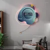 Zegary ścienne meisd duże cyfrowe zegar dekoracyjne inteligentne zegarki do sterowania muzyką Telefon komórkowy Bluetooth Connect Decor Home Decor Blue Horloge