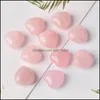 Stenen losse kralen Sieraden 2Omm 25Mm Love Hearts Natural Crystal Craft Ornamenten Rose Quartz Healing Crystals Energy Reiki Gem Living Room De