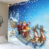 Julväggmatta Santa bakgrund hängande mattor semester dekoration hushållsartiklar stora filt j220804