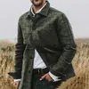 ヴィンテージジャケット男性秋の冬コートファッション格子縞のプリントプリント長袖のターンダウンボタンアウターメンズカジュアルカーディガン