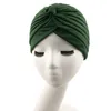 Chapéu muçulmano turbante moda sólida feminina atada headbands meninas cocar elástico bandanas quimio boné indiano acessórios de cabelo hcs203