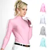 ゴルフシャツサマーウェアTシャツアンチUV服女性衣類アイスシルクサンプロテクションシャツウルトラスマン型カジュアルシャツ220623