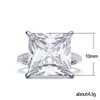 Funkelnder, schlichter Schmuck, 925er-Sterlingsilber, großer quadratischer Schliff, weißer Topas, CZ-Diamant, Edelsteine, Ewigkeits-Damen-Ehering-Ring, Gi6451593