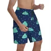 Erkek Şort Kawaii Bulut Tahtası Polka Dotlar Yazdır Kısa Pantolon Erkekler Komik Tasarım Yüzme Sandıkları Plus Sizemen's