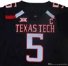 UF CEOC202 5 Patrick Mahomes II Texas Tech Red NCAA College Football Jersey Nome de costura dupla e número de alta qualidade