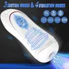 Nxy Automatic Aircraft Cup Fully Retractable Male Penis Sucking Clip Deep Throat Vibrating Masturbator Adult Sex Products 220419