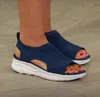 Женские летние сетки повседневные сандалии дамы клинья открытый мелководный платформенный ботинок женские скольжения на свете комфортную обувь плюс размер 220412