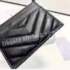 Fashion Pure Pickup Bag Womens Simple Ribbed Design Pack Bank Card Coins Facile da trasportare Black Letter Design Leisure Business Size 9cmX5cm