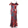 Sexy Women Boho Floral Holiday Long Maxi Dress Summer Evening Party Mesh Sundress Vacation Spaghetti Strap A-line Dresses Robes 220507