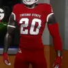 WSKT Custom NCAA 2021 Jersey de futebol do estado de Fresno David Carr Jake Haener Ronnie Rivers Jalen Cropper Evan Williams Chris Gaston Keric Wheatfall