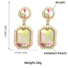 Fashionable Metal Acrylic Imitation Pearl Geometric Earrings Party Simple Dangle Earrings Women's Elegant Accessories