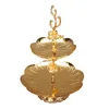 Other Festive & Party Supplies 1pcs Gold Plate Metal MINI Cake Stand Sweet Luxury Fruit Nut Tray Charger Plates For Home Wedding Delicate Ta