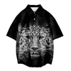 メンズカジュアルシャツ3DプリントチーターシャツCamisa Masculina for Man Harajuku Style Beach Shortleeved Camisas de Hombre