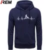 REM Hoodies Mountain Bike Heartbeat Funny MTB Dirt Bike Plus Custom LONG Sleeve Men's Fashion Family Cotton Hoodies Sweatshirts 201130