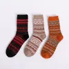 Meias masculinas Urgot 3 pares/lote de inverno Men grossa de lã quente de natal vintage presente colorido tamanho grátis