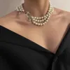 Pendant Necklaces Designer Multilayer Pearl Rhinestone Orbit Necklace Clavicle Chain Baroque for Women Jewelry with box 50ess