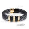 Pulseiras de couro trançadas artesanais para homens Link Cadeia Corrente Moda Frasco Magnético Cordão Preto Vintage Banda Corda Corda Bangle Jóias