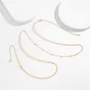 Simple Cros Chest Breast Belly Body Chain Necklace for Women Girls Wedding Sexy Ball Boho Body Jewelry Prom Party Deco