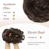 Tousled Updo Messy Bun Hairpiece Hair Extension Ponytail med elastiskt gummiband Syntetiska tillägg Scrunchies Hårstycken för kvinnor BS14