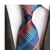 Silk 8cm Fashion Tie Blue Purple Plaid 1200 Needles Jacquard Neck For Men Business Wedding Party Neckwear Ties Gravata