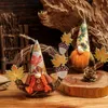 Rattan hoepel gezichtsloze speelgoed feest hanger Thanksgiving Gnomes Maple Leaf Doll Festival Accessories Elf Home Decorations Xmas Gifts 9GL11 Q2