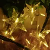 Dizeler LED Solar Power Yıldız Peri Noel Işıkları Dize Açık Su Geçirmez Bahçe Festoon Yıl Çelenk Partisi Tatil Dekorasyon