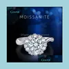 OQI Sterling Sier 1 CT Sydafrika Diamant Tester tidigare Moissanite Snowflake Fixer Ring S925 Justerbar Diamant Drop Leverans 2021 Band RI