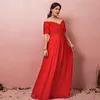 Party Dresses Evening Dress Pleat A-Line Sequins Embroidery Short Sleeves Floor-Length Lace Up Elegant Plus Size Women Formal Gowns D800