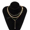 Длинная цепь кисточки с жемчужным подвесным ожерельем для женщин Модные короткие колье в сети змеи на шее 2022