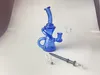 Hookahs Oil Rigs kleine recycler rookwaterpijp heldere gewricht maat 14 mmblue of groen of andere