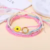 Set di braccialetti in corda di cera impermeabile girasole Set di ciondoli in corda intrecciata fatti a mano Braccialetti Boho Surfer per ragazza donna