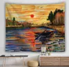 Pittura Arte Tappeti da parete Van Gogh Stampato Street Photo Hippie Arazzo Estetica Room Decor Decorazione della parete Coperta Tappeti per la casa J220804