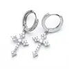 Hoop Huggie Diamond Cross Pendientes para hombres Mujeres Personalidad retro Micro-Set Charm Jewelry Accesorioshoop Kirs22