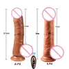 Massaggio Telescopico automatico Riscaldamento Dildo Vibratore Pene enorme Ventosa Dildo Grande silicone morbido Dildo realistici Giocattoli sessuali per donna